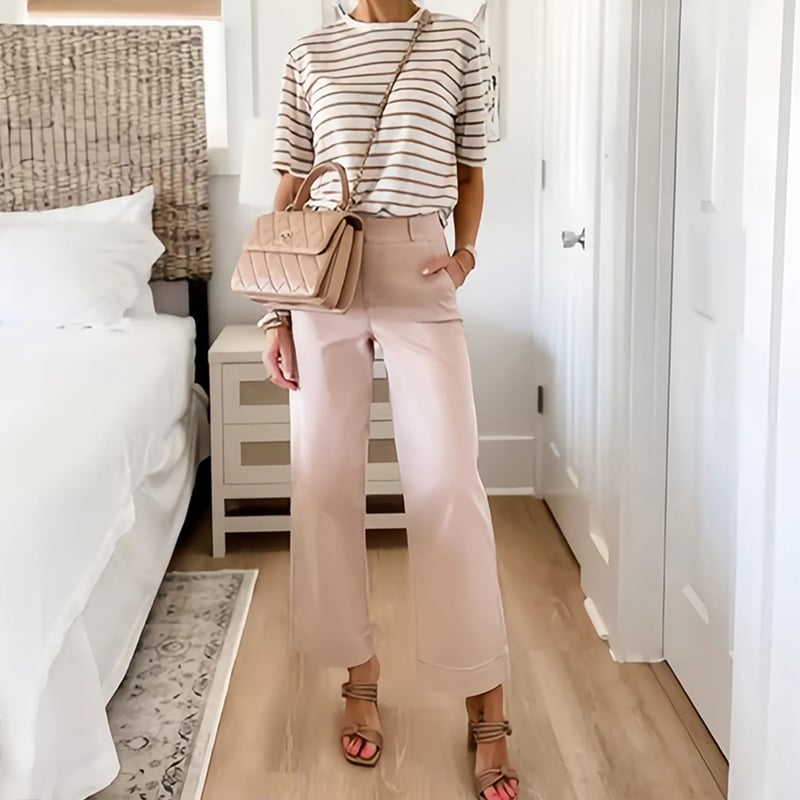 š„2025 HOT SALEš„Stretch Twill Cropped Wide Leg Pants