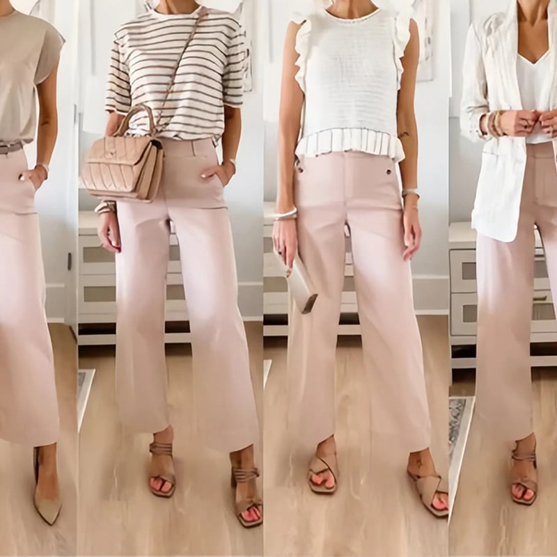 š„2025 HOT SALEš„Stretch Twill Cropped Wide Leg Pants
