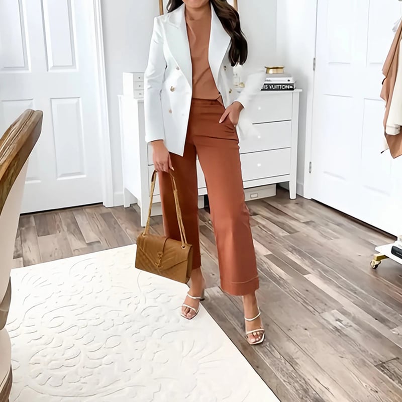 š„2025 HOT SALEš„Stretch Twill Cropped Wide Leg Pants