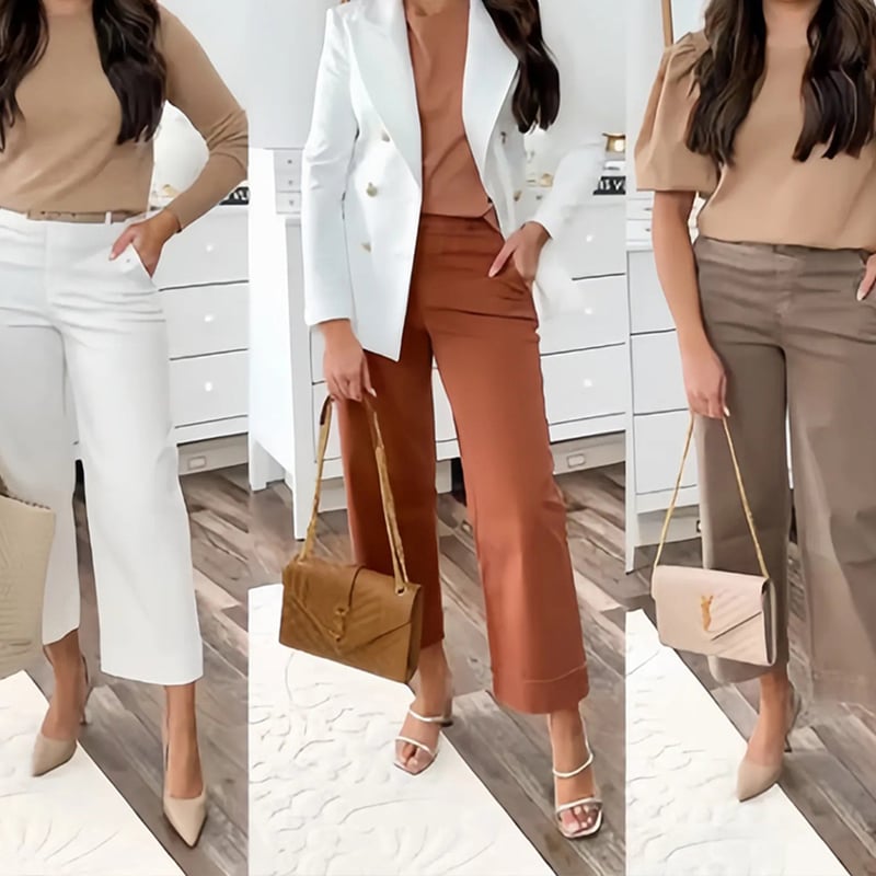 š„2025 HOT SALEš„Stretch Twill Cropped Wide Leg Pants