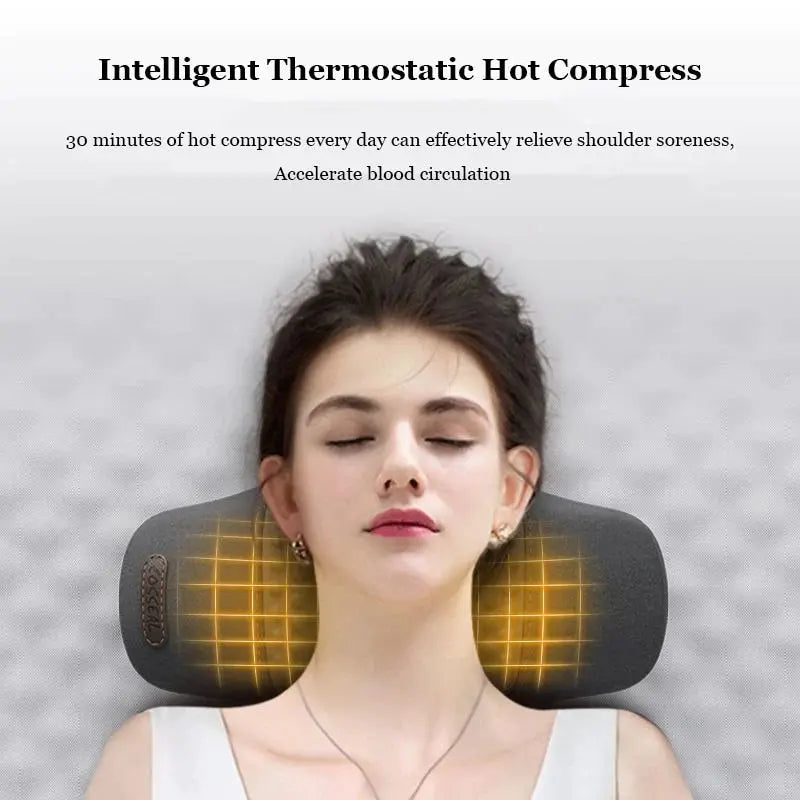 ๐ Enjoy Half Price - Heating Massage Neck Pillow