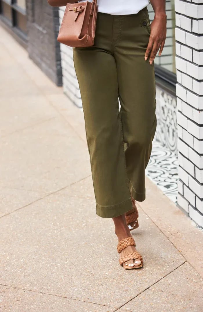 š„2025 HOT SALEš„Stretch Twill Cropped Wide Leg Pants