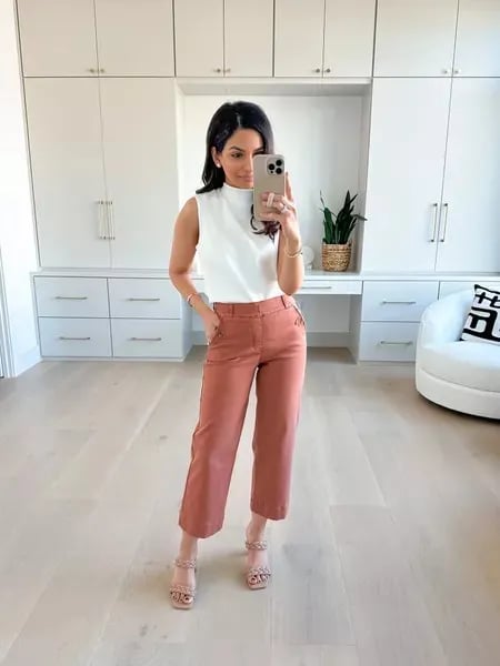 š„2025 HOT SALEš„Stretch Twill Cropped Wide Leg Pants