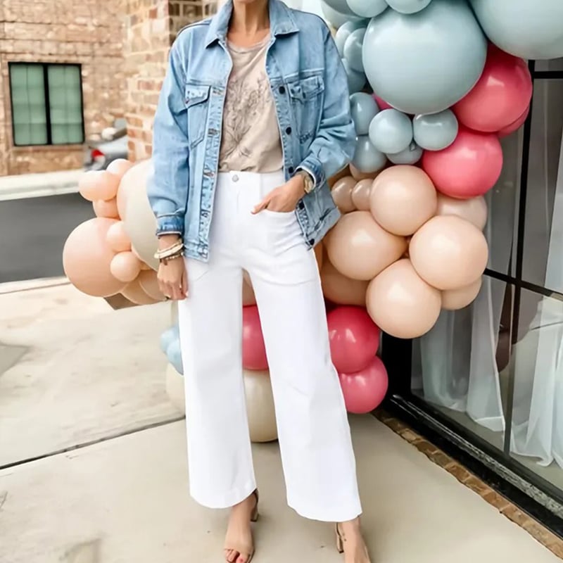 š„2025 HOT SALEš„Stretch Twill Cropped Wide Leg Pants