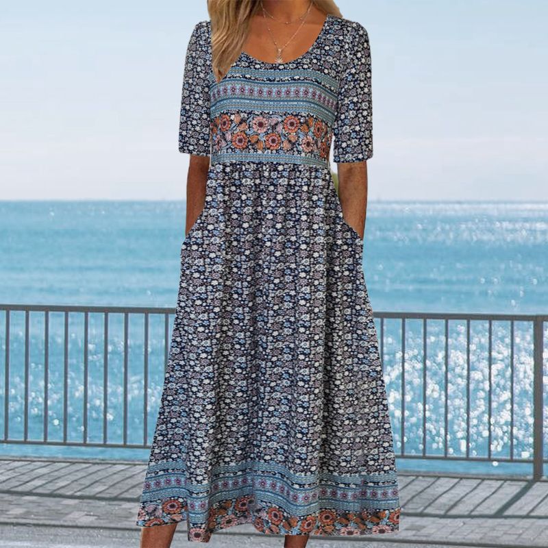 49% OFF🔥Women’s Elegant Bohemian Print Dress