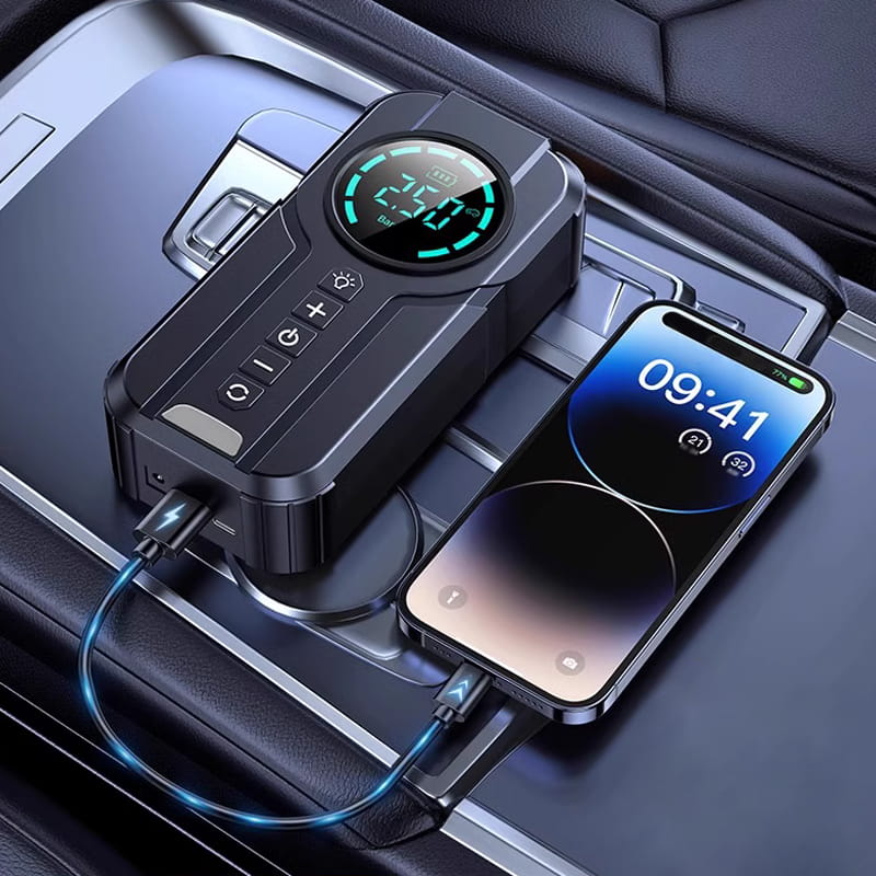 🔥Hot Sale 50% 0FF🍃Emergency starter power bank & car air pump