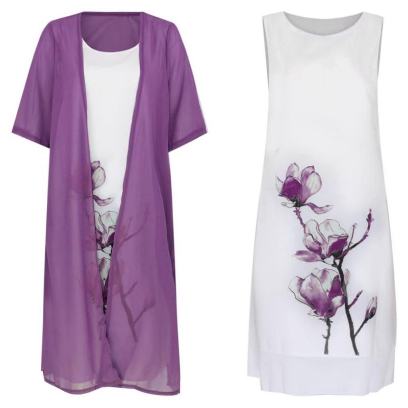 Women's Two-Piece Floral Print Suit Dress
