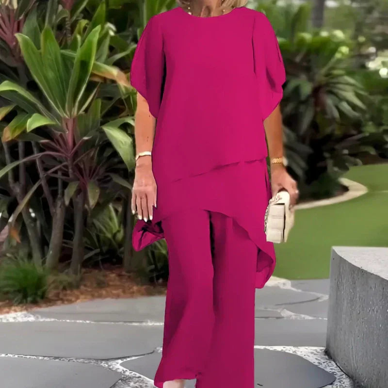 🔥Charming Irregular Top & Wide Leg Pants Set