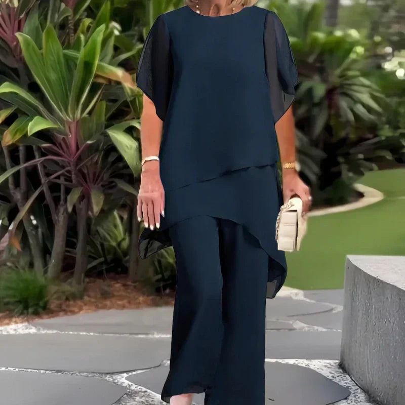🔥Charming Irregular Top & Wide Leg Pants Set