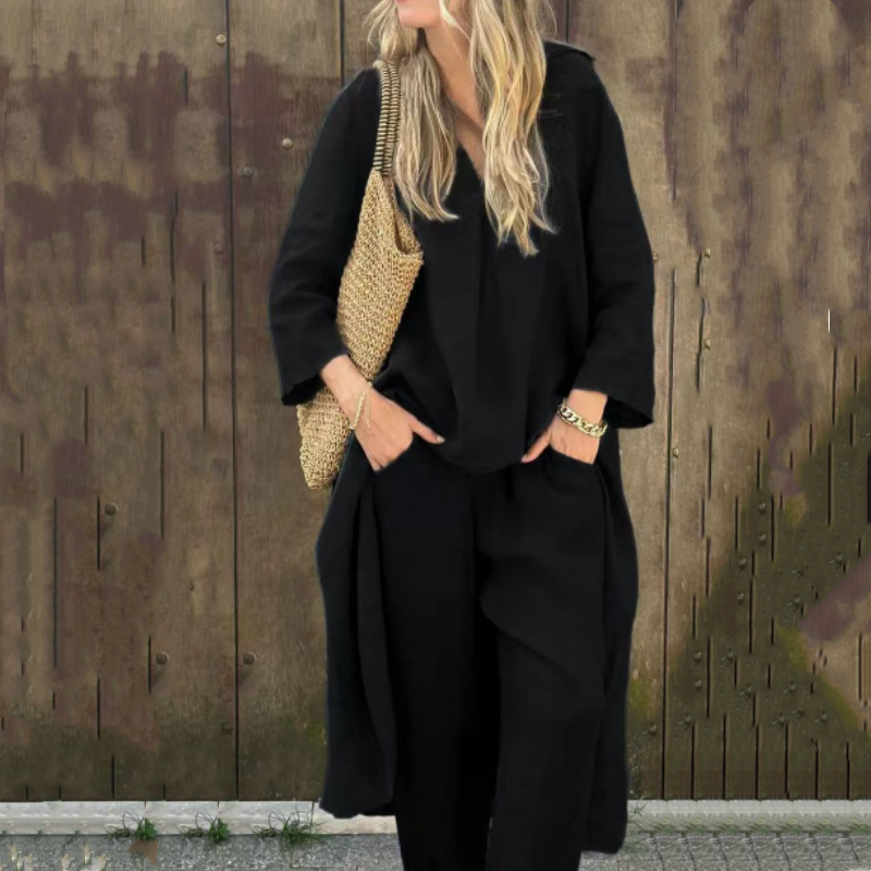 đź’•Limited Sale 50% OFFđź’•Women's Summer Loose Pocket V-Neck 2-Piece Set