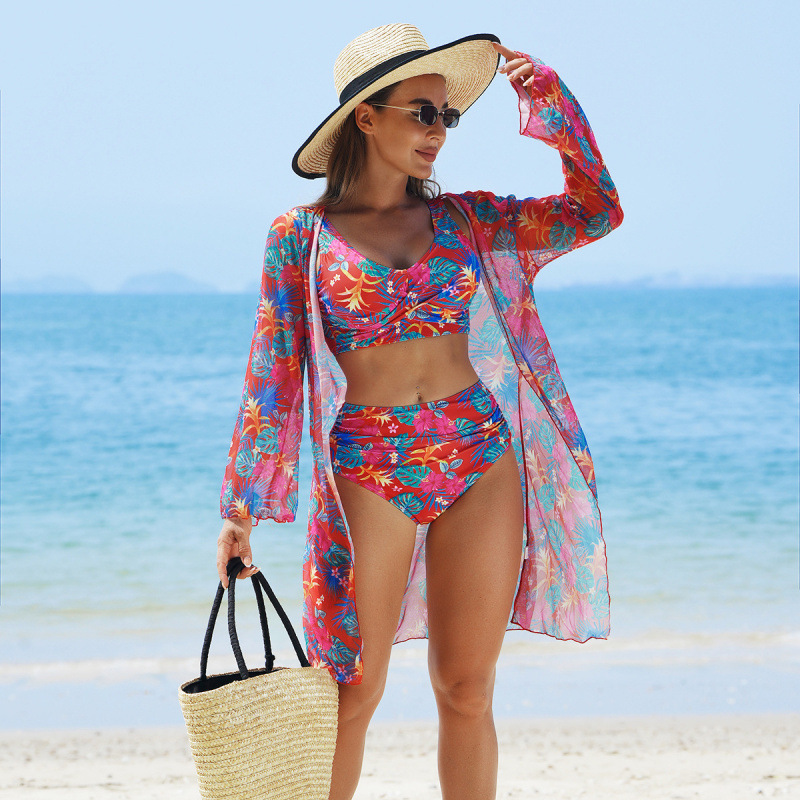 🏖️Summer Hot Sale 49% OFF🌼Women's Fashion Multicolor Printed Bikini Swimsuit 3 Piece Set