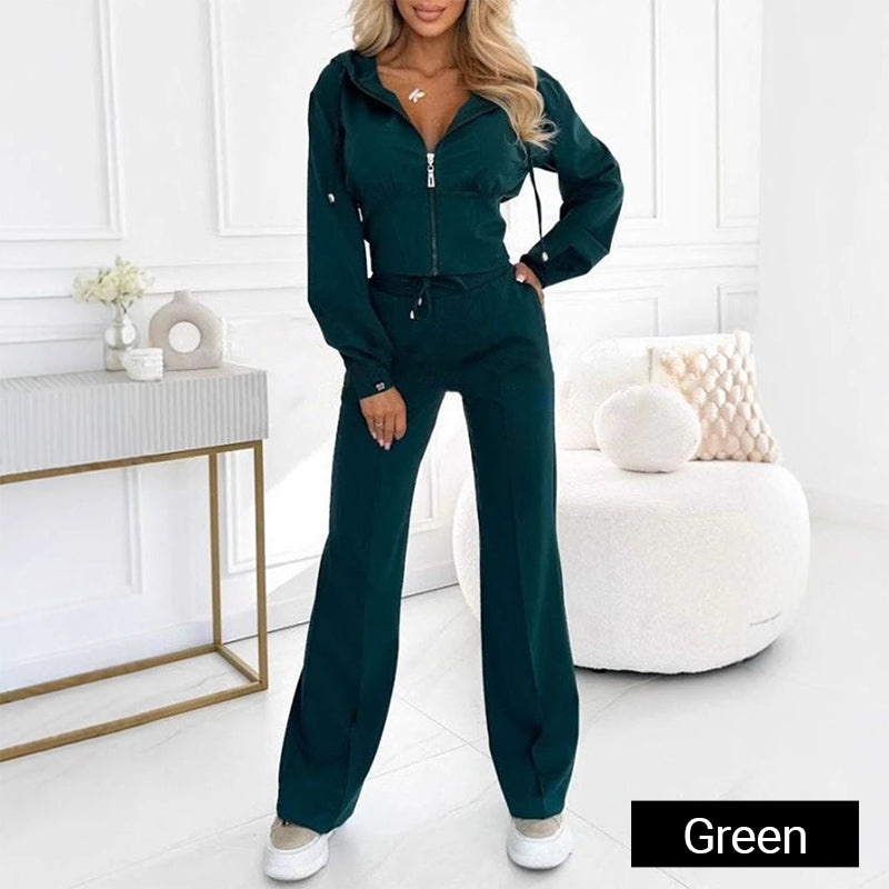 💥Sale hit 50% DISCOUNT👗✨Women's 2-piece full zip-up tracksuit set!