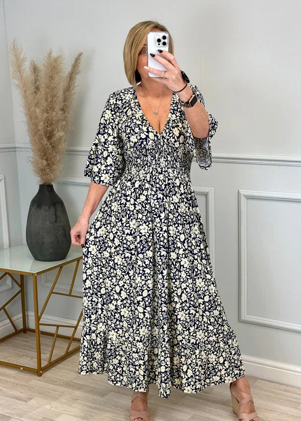 Leopard Shirred Waist Dress