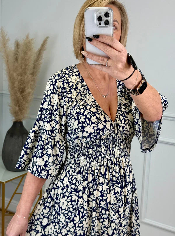 Leopard Shirred Waist Dress
