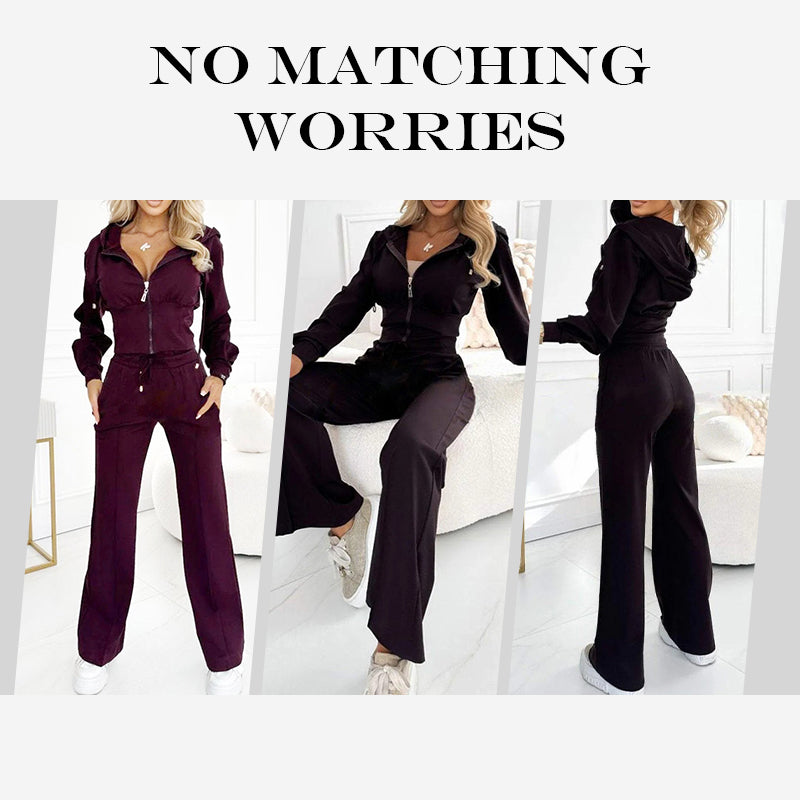 💥Sale hit 50% DISCOUNT👗✨Women's 2-piece full zip-up tracksuit set!