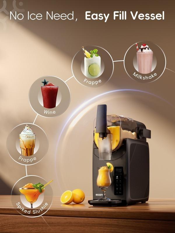 Slushie Machine, Margarita Machine with 5 Presets + Custom Option, Auto-Clean Slushy Machine for Home, No Ice Needed, 12 Hours Freshness, Frozen Drink Maker for Milkshakes Margaritas Frappés and More