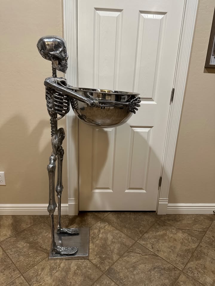 🎃55’’ Life-Size Halloween Skeleton with Candy & Drink Bowl | Spooky Party Decoration & Cooler