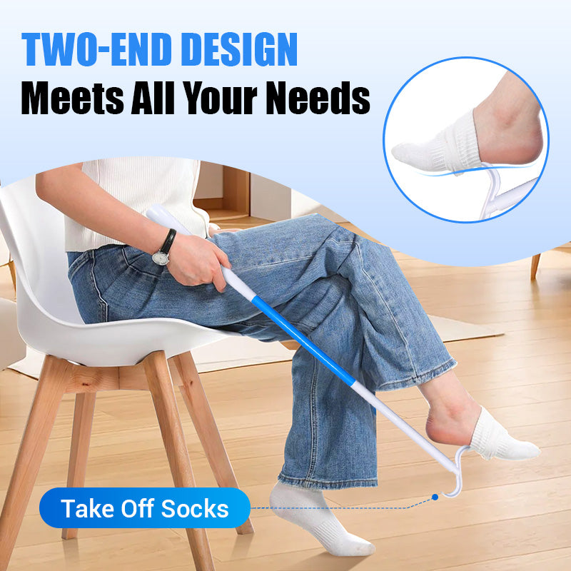 🔥Hot Sale🔥Adjustable Long Shoe Horn with Sock Remover for Seniors