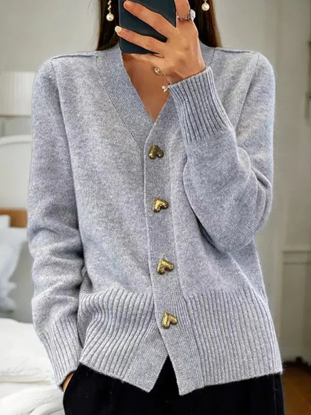 👑Hot Sale 49% Off🔥🌸Women's Casual Autumn Plain Yarn Buttoned Cardigan