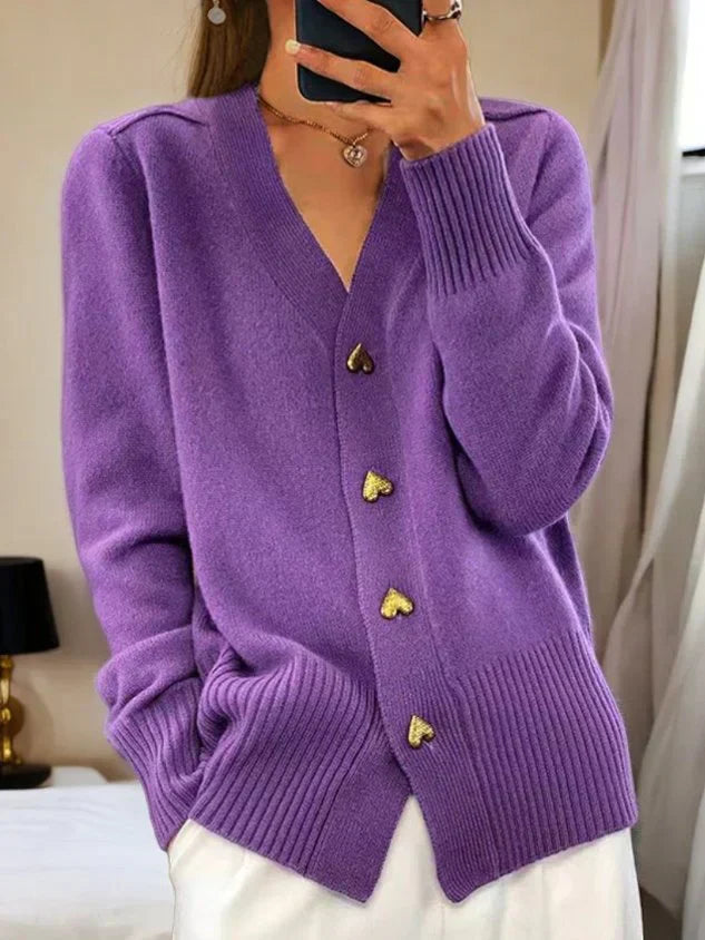 👑Hot Sale 49% Off🔥🌸Women's Casual Autumn Plain Yarn Buttoned Cardigan