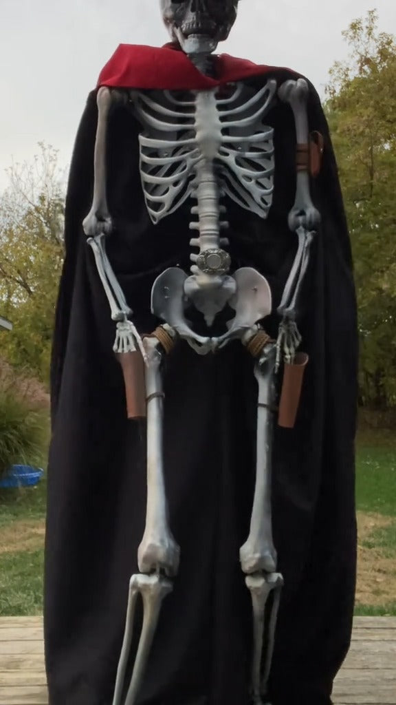 75’’ Poseable Full-Body Skeleton with Cowboy Outfit | Realistic Bones & Movable Joints | Ultimate Halloween Decoration