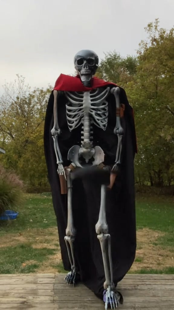75’’ Poseable Full-Body Skeleton with Cowboy Outfit | Realistic Bones & Movable Joints | Ultimate Halloween Decoration