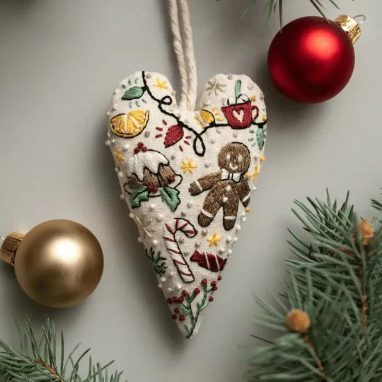 🎅Best Christmas Gift💖DIY Heart Shaped Hand Embroidered Christmas Ornament/Ornament Kit
