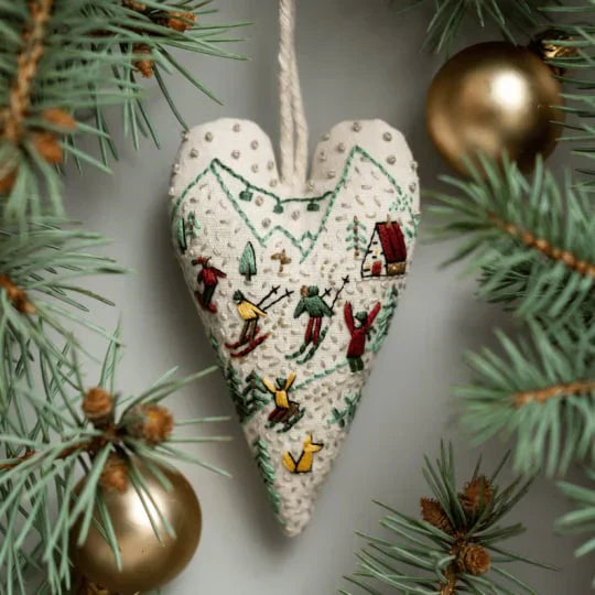 🎅Best Christmas Gift💖DIY Heart Shaped Hand Embroidered Christmas Ornament/Ornament Kit