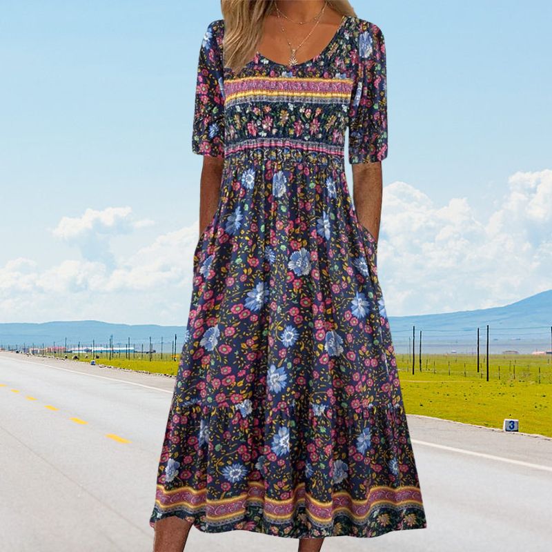 49% OFF🔥Women’s Elegant Bohemian Print Dress