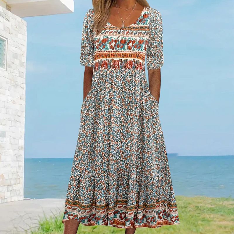 49% OFF🔥Women’s Elegant Bohemian Print Dress