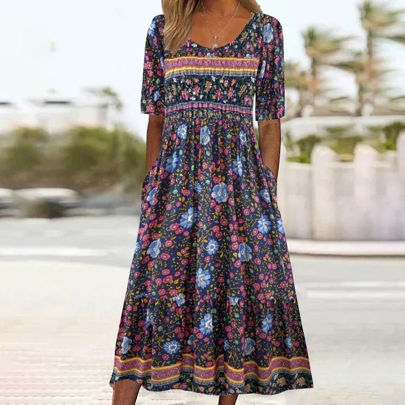 49% OFF🔥Women’s Elegant Bohemian Print Dress
