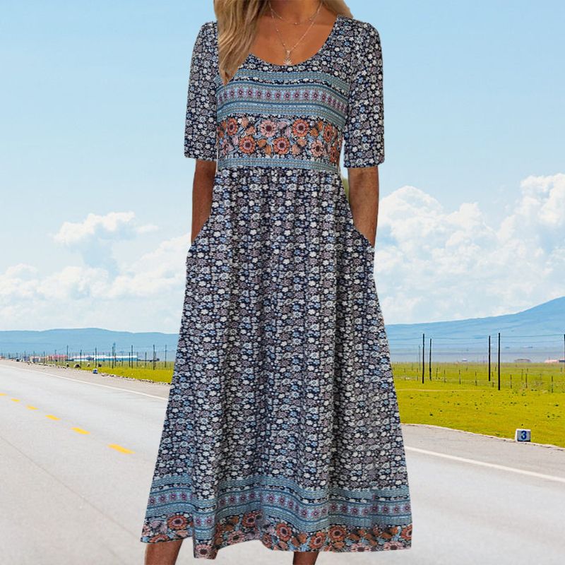 49% OFF🔥Women’s Elegant Bohemian Print Dress
