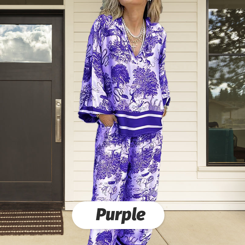 🌸Up to 50% OFF🌿The printed, loose-fitting suit for women in plus sizes🔥