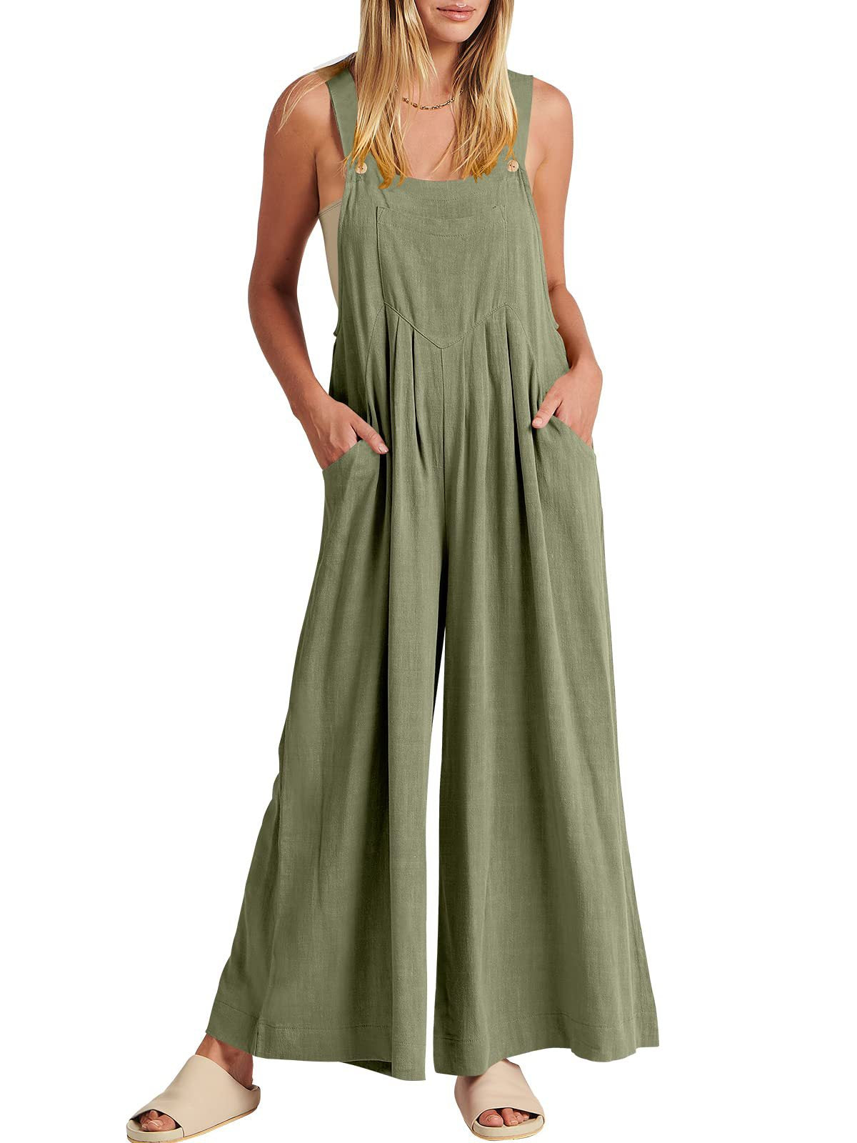 🥰 Plus Size Wide Leg Overalls Jumpsuit