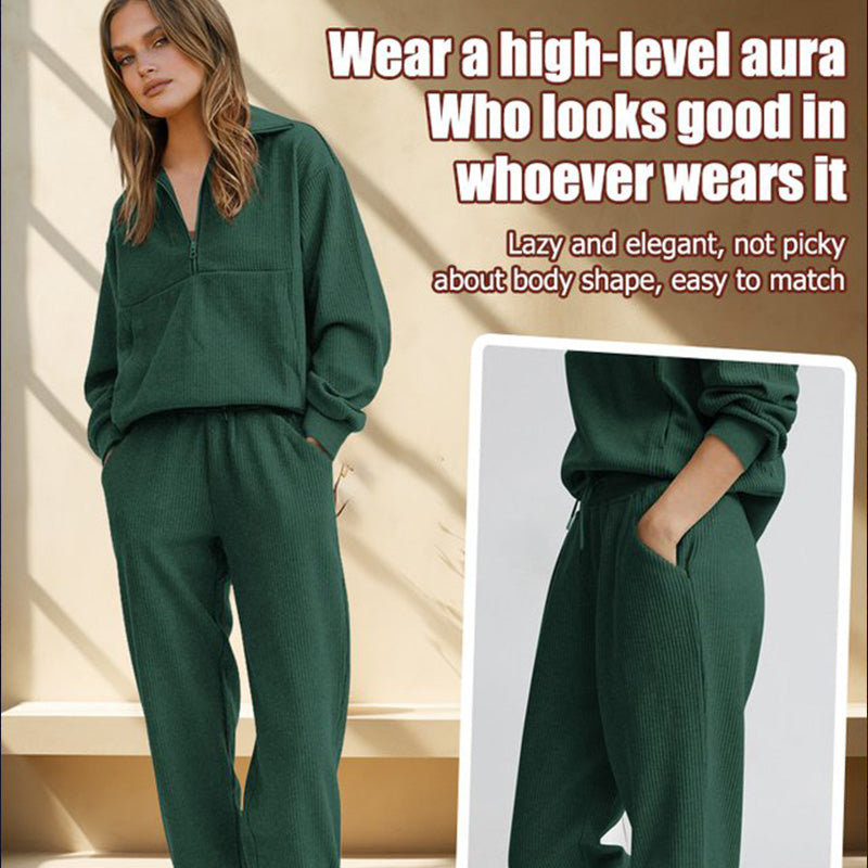 Long Sleeve Half Zip Sweatsuits Set📣