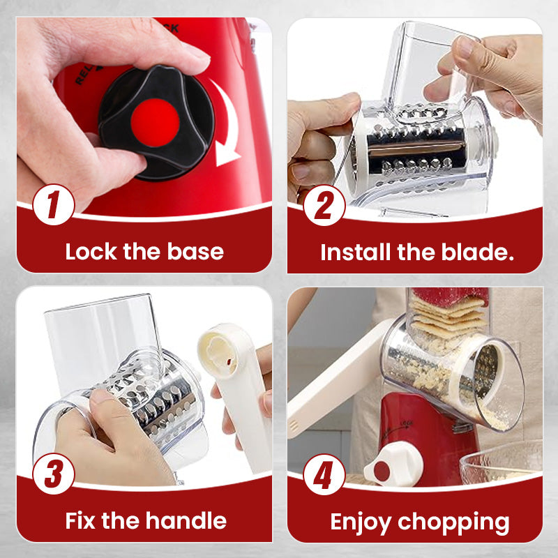 🔥 2025 Kitchen Sale 50% OFF🔥 Multifunctional Manual Rotary Grater & Chopper 🚀🥕