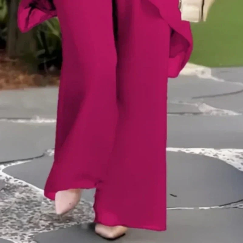 🔥Charming Irregular Top & Wide Leg Pants Set