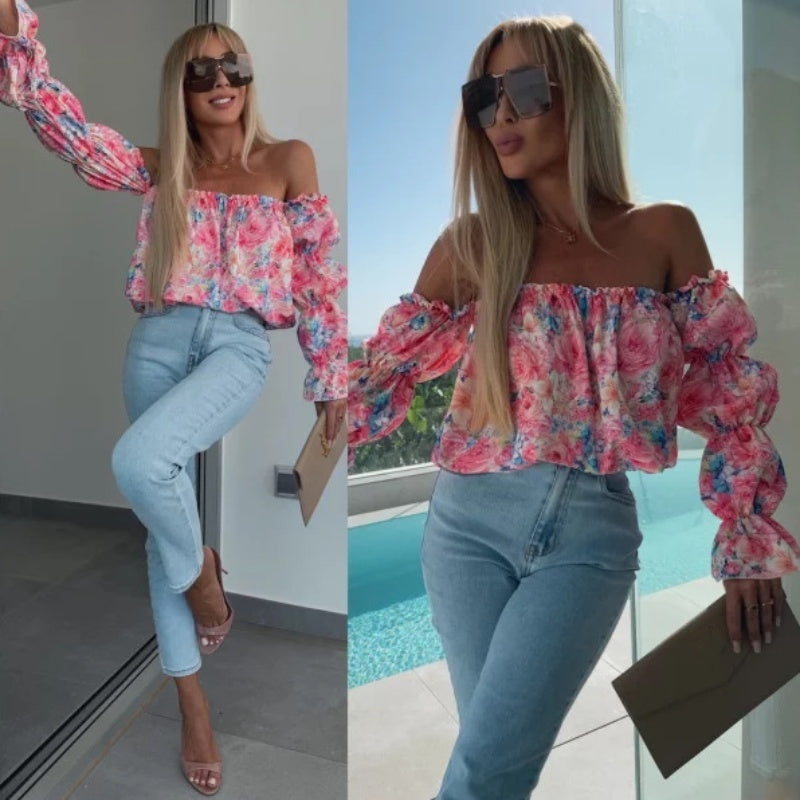 🌸Spring Specials🌸Floral Print Smocked Off-the-Shoulder Top