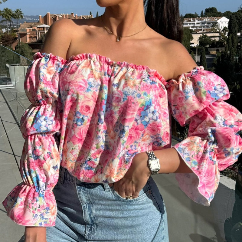 🌸Spring Specials🌸Floral Print Smocked Off-the-Shoulder Top