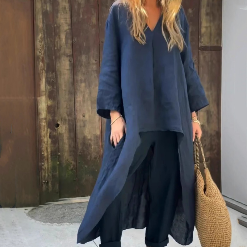 💕Limited Sale 50% OFF💕Women's Summer Loose Pocket V-Neck 2-Piece Set