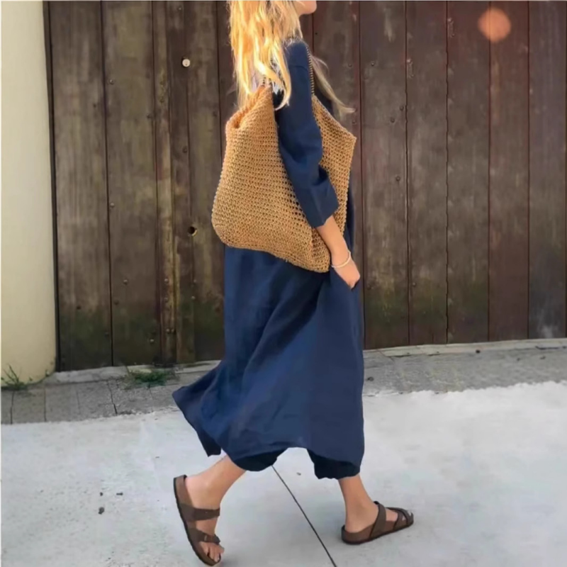 💕Limited Sale 50% OFF💕Women's Summer Loose Pocket V-Neck 2-Piece Set