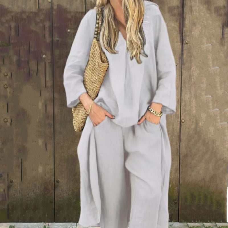 💕Limited Sale 50% OFF💕Women's Summer Loose Pocket V-Neck 2-Piece Set