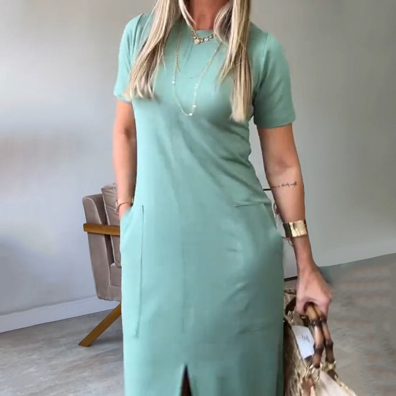 Women’s T-Shirt Midi Dress with Pockets