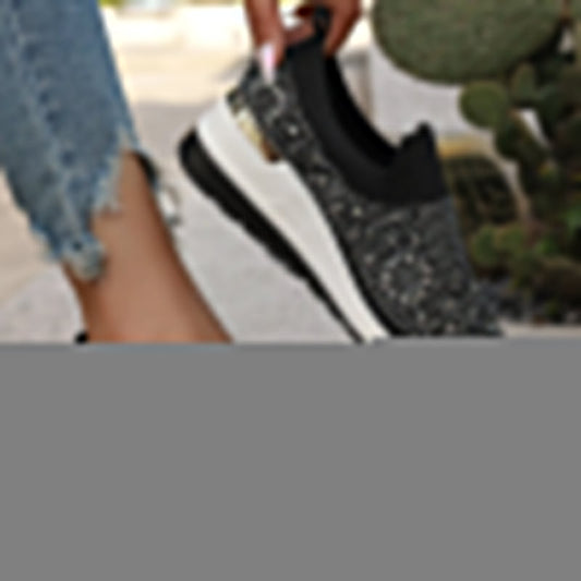 Rhinestone Slip-on Casual Mesh Fabric Sneakers For Women