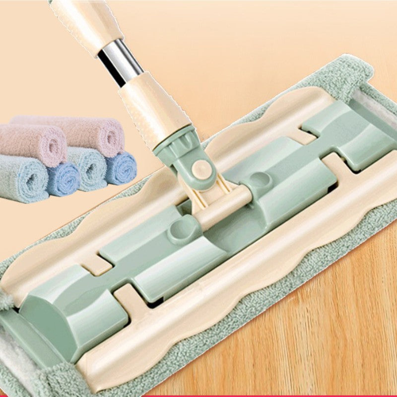🔥Hot Sale 50% OFF⏳Flat Mop with Stainless Steel Handle with Reusable Washable Mop Cloths