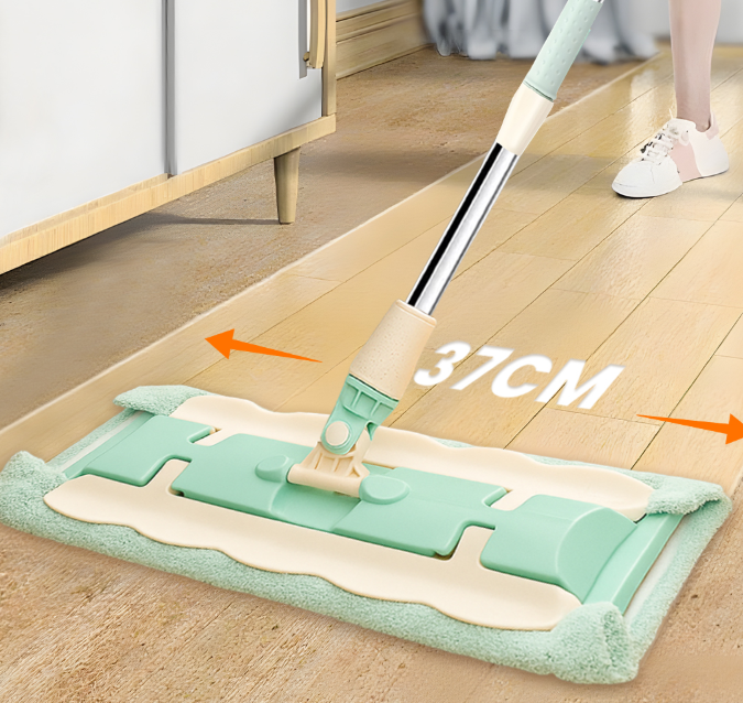 🔥Hot Sale 50% OFF⏳Flat Mop with Stainless Steel Handle with Reusable Washable Mop Cloths